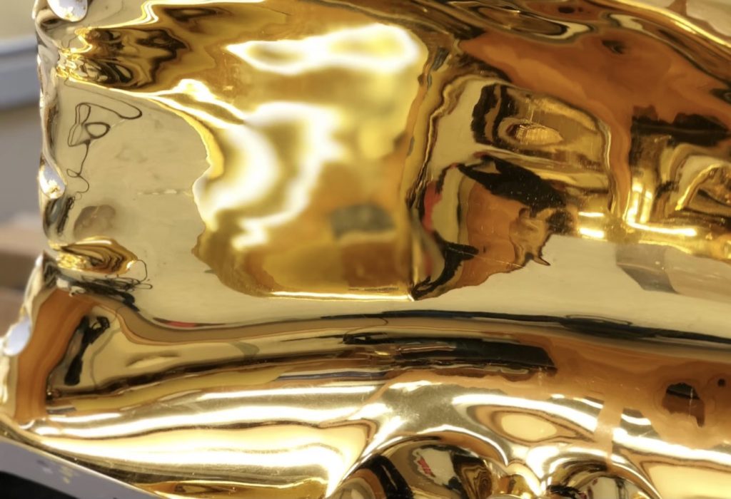 現代アートオブジェパーツ(五毛色金箔、FRP、鏡面仕上げ）